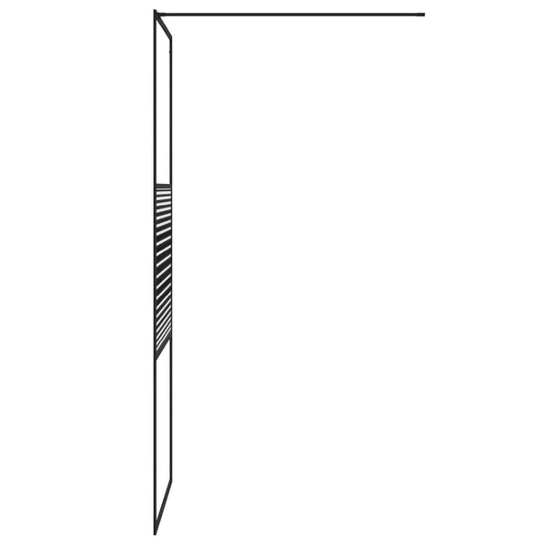 vidaXL Walk-in Shower Screen Black 80x195 cm ESG Safety Glass Clear