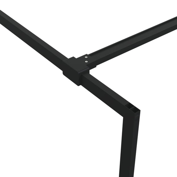 vidaXL Walk-in Shower Screen Black 80x195 cm ESG Safety Glass Clear