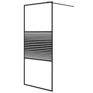 vidaXL Walk-in Shower Screen Black 90x195 cm ESG Safety Glass Clear