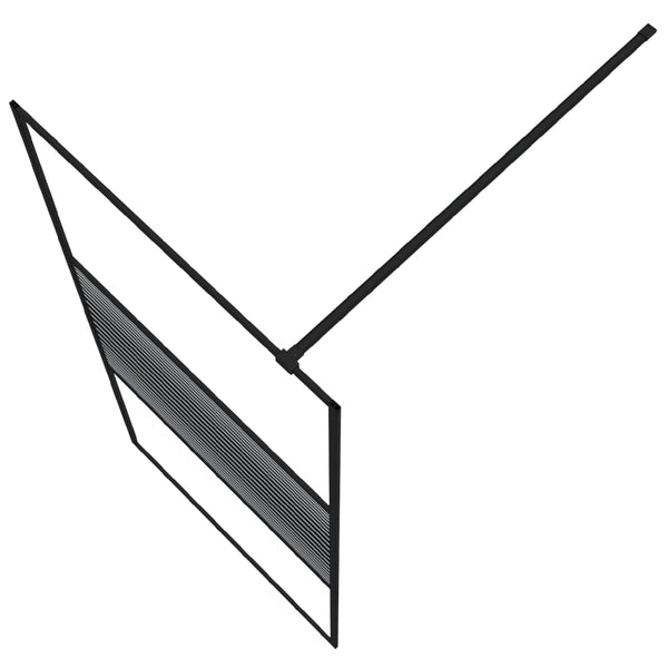 vidaXL Walk-in Shower Screen Black 90x195 cm ESG Safety Glass Clear