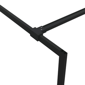 vidaXL Walk-in Shower Screen Black 90x195 cm ESG Safety Glass Clear