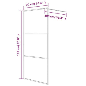 vidaXL Walk-in Shower Screen Black 90x195 cm ESG Safety Glass Clear