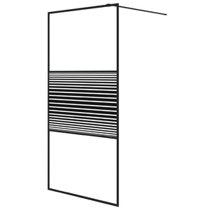 vidaXL Shower Screen for Walk-in Shower Black 100x195 cm Tempered Glass Clear