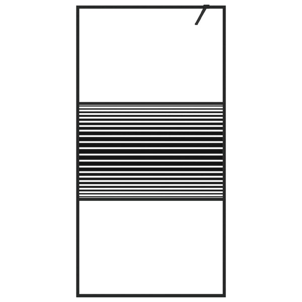 vidaXL Shower Screen for Walk-in Shower Black 100x195 cm Tempered Glass Clear