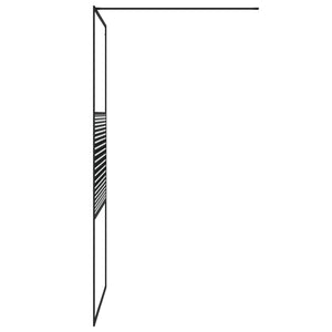 vidaXL Shower Screen for Walk-in Shower Black 100x195 cm Tempered Glass Clear