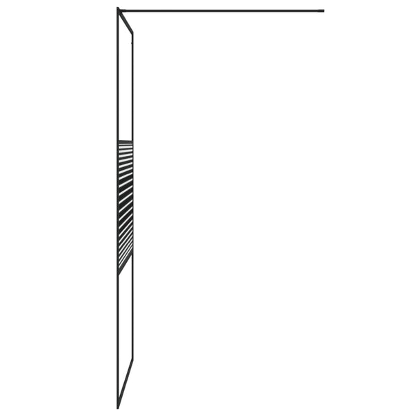 vidaXL Shower Screen for Walk-in Shower Black 100x195 cm Tempered Glass Clear