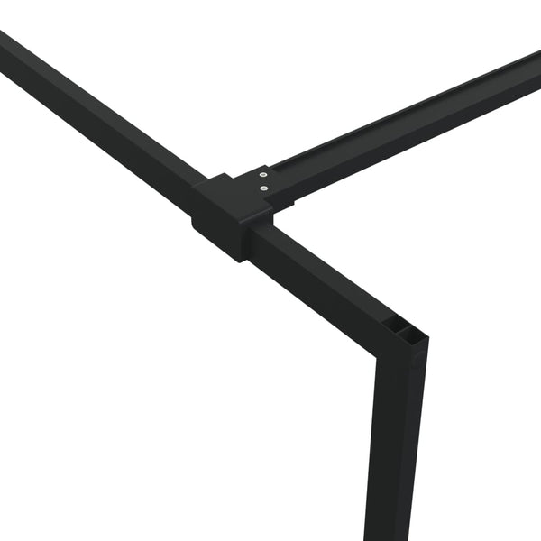 vidaXL Shower Screen for Walk-in Shower Black 100x195 cm Tempered Glass Clear