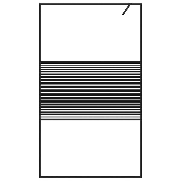 vidaXL Walk-in Shower Screen Black 115x195 cm Tempered Glass Clear
