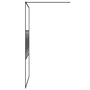 vidaXL Walk-in Shower Screen Black 115x195 cm Tempered Glass Clear