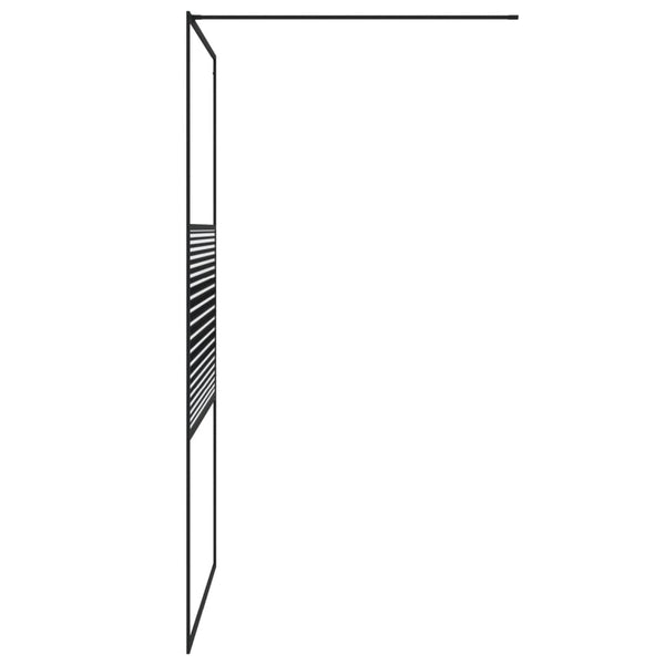 vidaXL Walk-in Shower Screen Black 115x195 cm Tempered Glass Clear