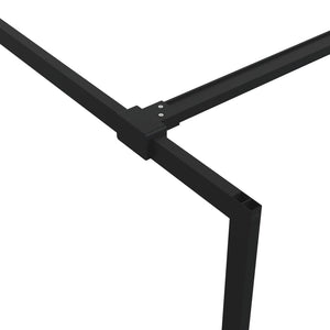 vidaXL Walk-in Shower Screen Black 115x195 cm Tempered Glass Clear