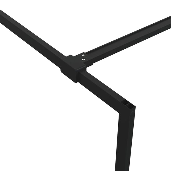 vidaXL Walk-in Shower Screen Black 115x195 cm Tempered Glass Clear