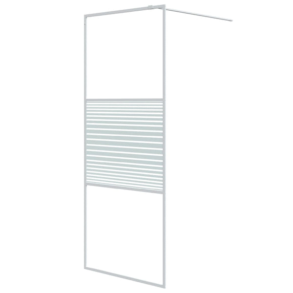vidaXL Walk-in Shower Screen White 80x195 cm Tempered Clear Glass