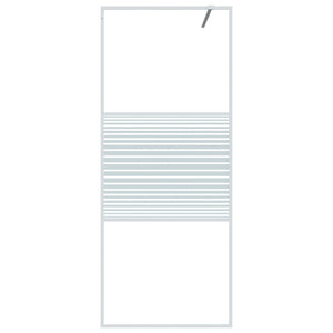 vidaXL Walk-in Shower Screen White 80x195 cm Tempered Clear Glass