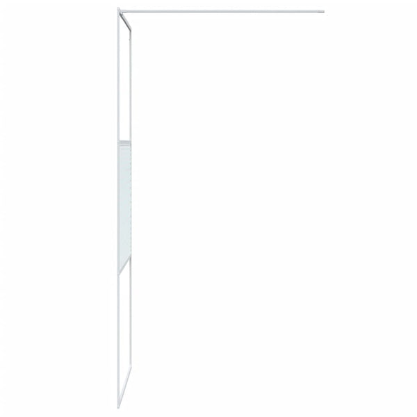 vidaXL Walk-in Shower Screen White 80x195 cm Tempered Clear Glass