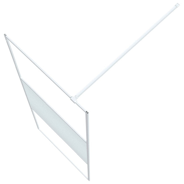 vidaXL Walk-in Shower Screen White 80x195 cm Tempered Clear Glass