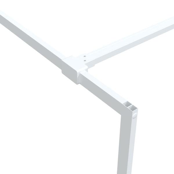 vidaXL Walk-in Shower Screen White 80x195 cm Tempered Clear Glass
