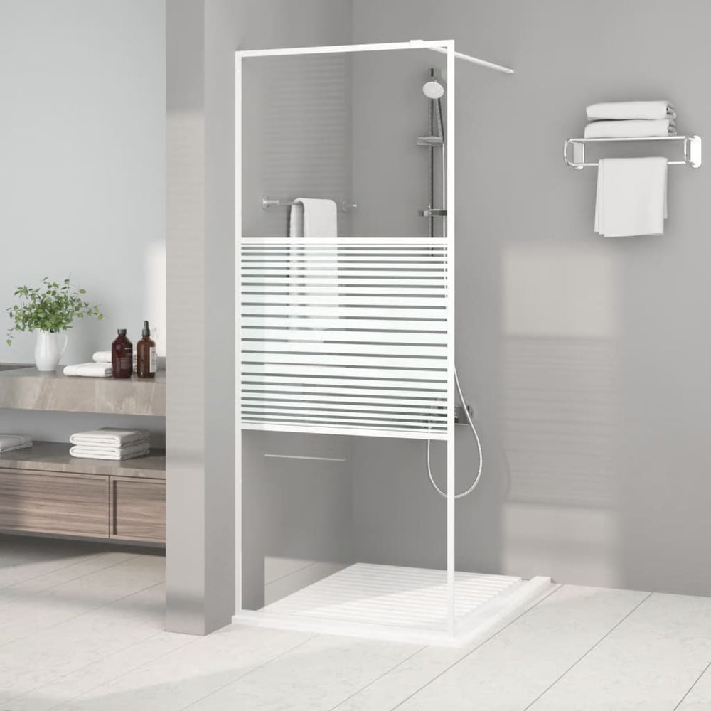 vidaXL Walk-in Shower Screen White 80x195 cm Tempered Clear Glass