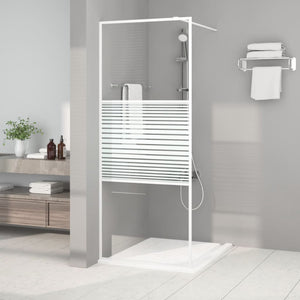 vidaXL Walk-in Shower Screen White 80x195 cm Tempered Clear Glass