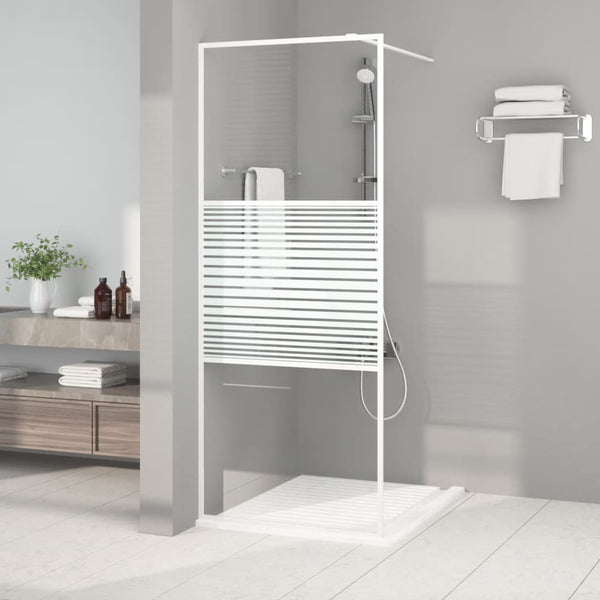 vidaXL Walk-in Shower Screen White 80x195 cm Tempered Clear Glass