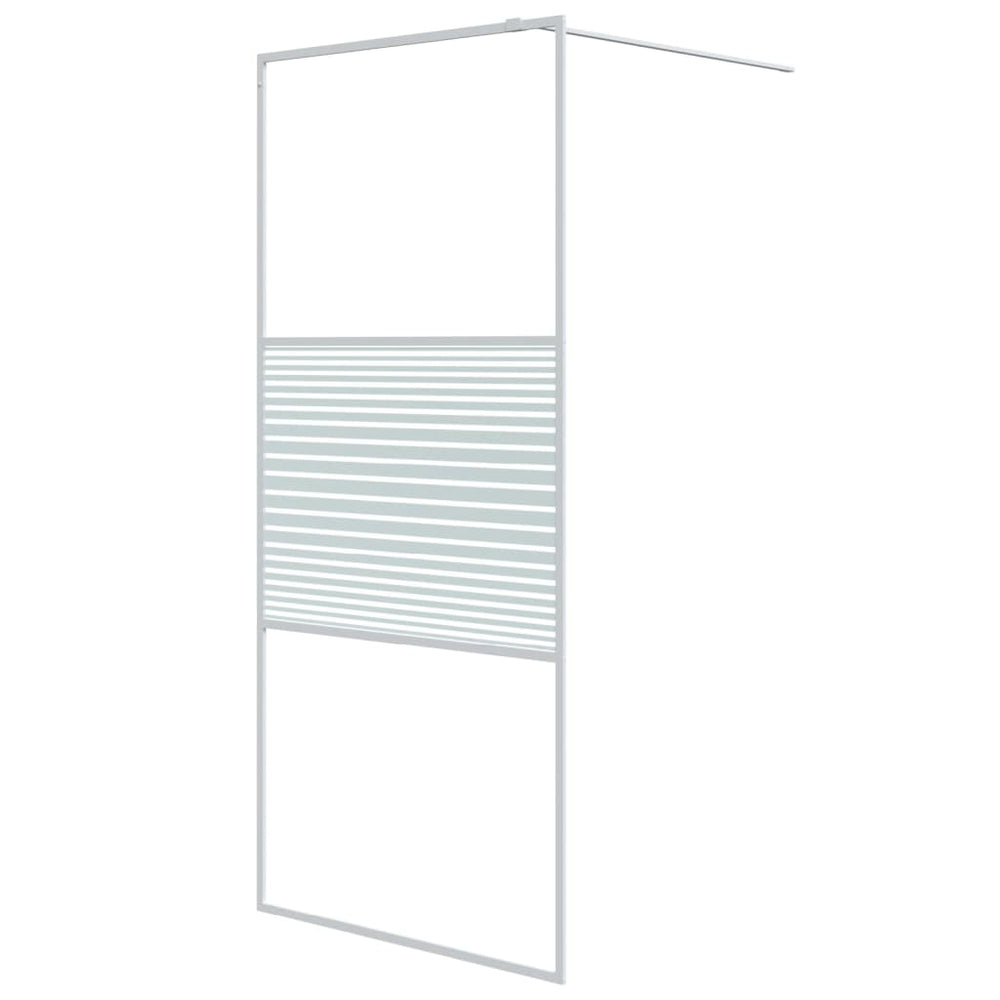 vidaXL Walk-in Shower Screen White 90x195 cm ESG Clear Glass