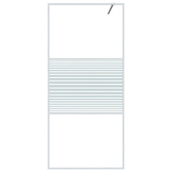 vidaXL Walk-in Shower Screen White 90x195 cm ESG Clear Glass