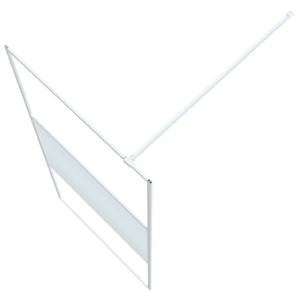 vidaXL Walk-in Shower Screen White 90x195 cm ESG Clear Glass