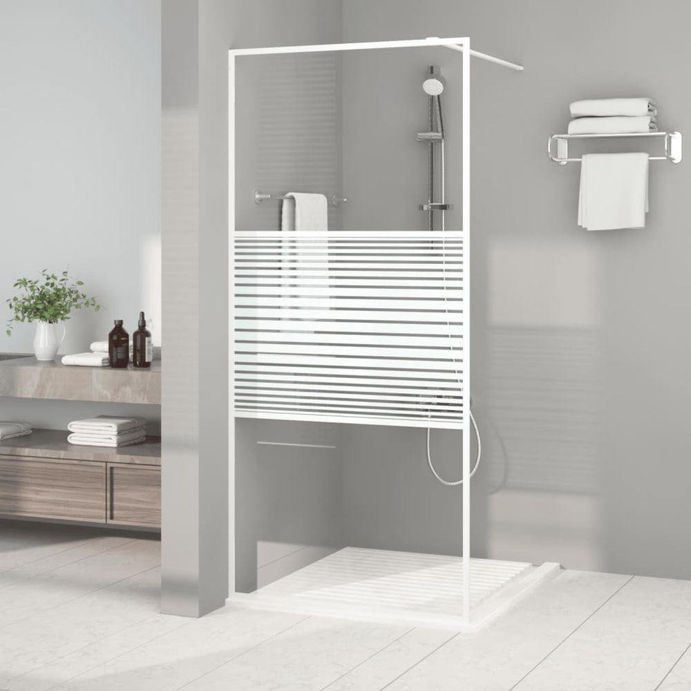 vidaXL Walk-in Shower Screen White 90x195 cm ESG Clear Glass
