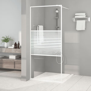 vidaXL Walk-in Shower Screen White 90x195 cm ESG Clear Glass