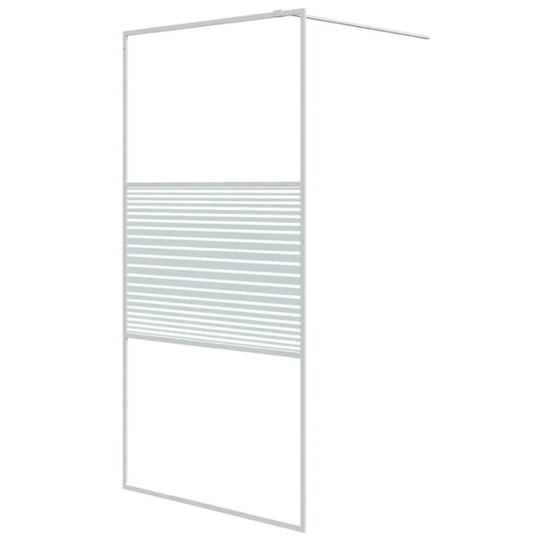 vidaXL Walk-in Shower Screen White 100x195 cm Tempered Clear Glass