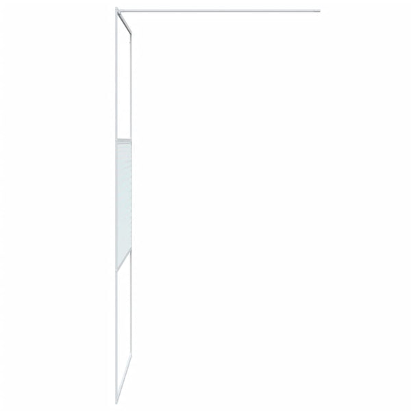vidaXL Walk-in Shower Screen White 100x195 cm Tempered Clear Glass