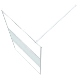 vidaXL Walk-in Shower Screen White 100x195 cm Tempered Clear Glass