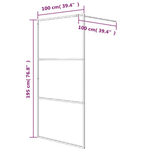 vidaXL Walk-in Shower Screen White 100x195 cm Tempered Clear Glass