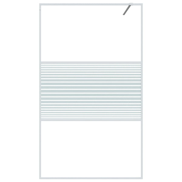 vidaXL Walk-in Shower Screen White 115x195 cm Tempered Clear Glass
