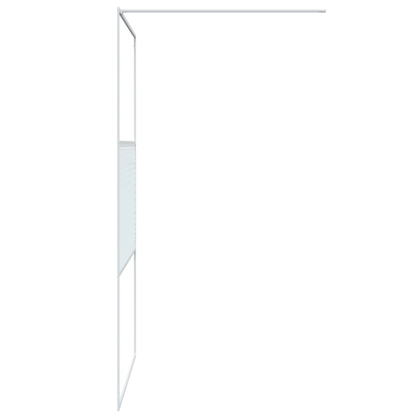 vidaXL Walk-in Shower Screen White 115x195 cm Tempered Clear Glass