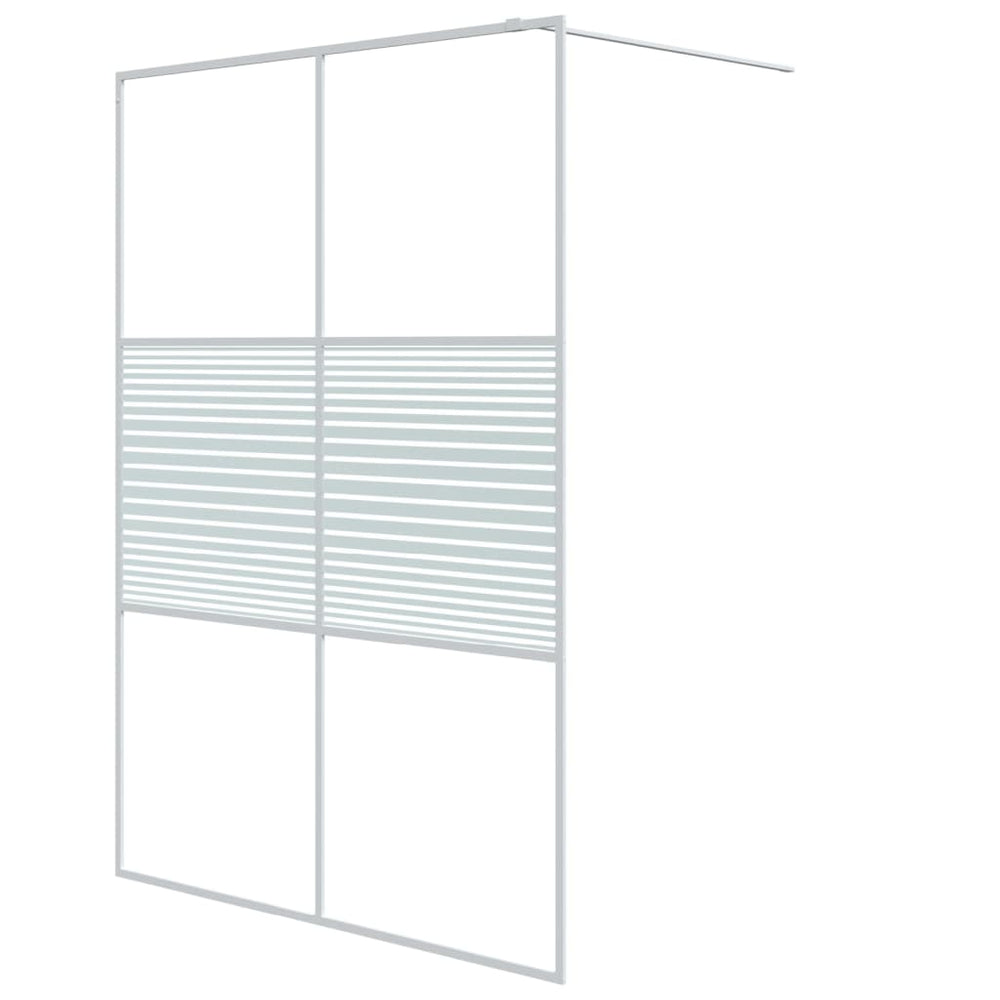 vidaXL Walk-in Shower Screen White 140x195 cm Tempered Clear Glass