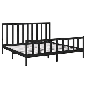 vidaXL Solid Wood Bed Black Pine 200x200 cm