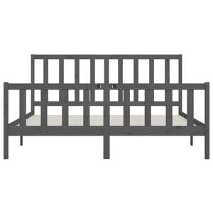 vidaXL Solid Wood Bed Grey 200x200 cm