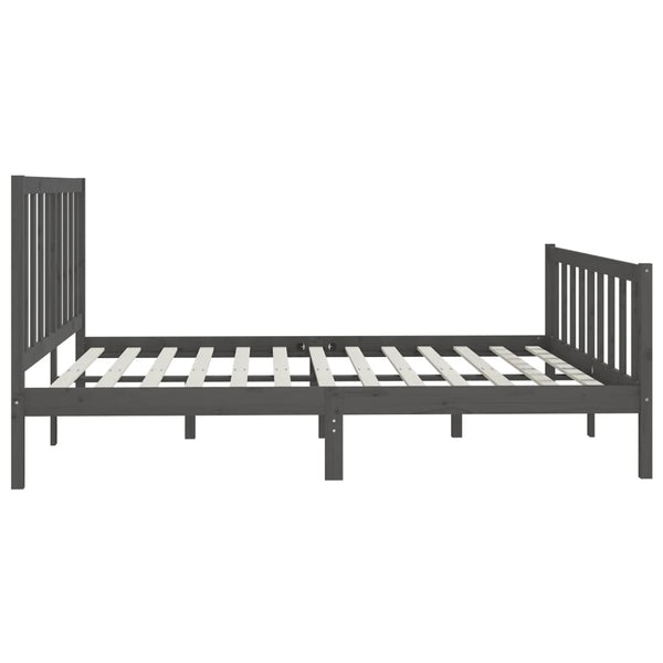 vidaXL Solid Wood Bed Grey 200x200 cm