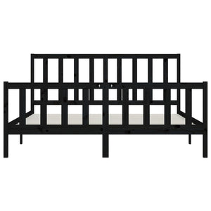 vidaXL Solid Wood Bed Black 200x200 cm