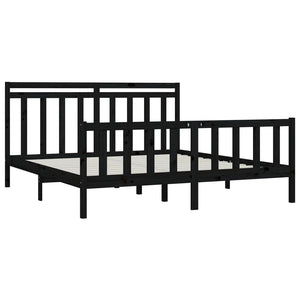 vidaXL Solid Wood Bed Black Pine 180x200 cm