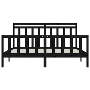 vidaXL Solid Wood Bed Black Pine 180x200 cm
