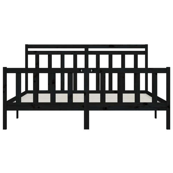 vidaXL Solid Wood Bed Black Pine 180x200 cm