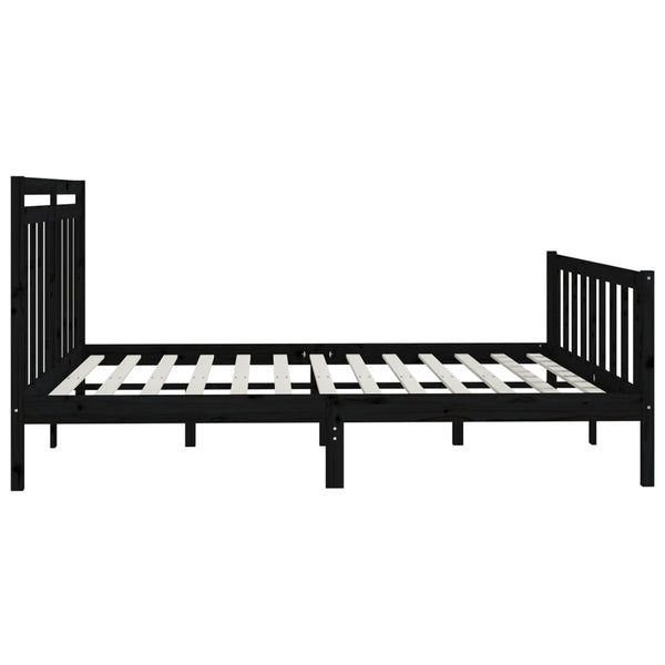vidaXL Solid Wood Bed Black Pine 180x200 cm