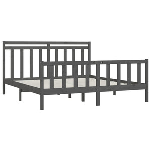 vidaXL Solid Wood Bed Grey Pine 200x200 cm