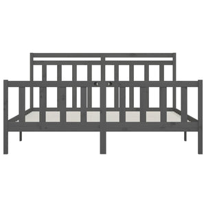 vidaXL Solid Wood Bed Grey Pine 200x200 cm