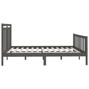 vidaXL Solid Wood Bed Grey Pine 200x200 cm