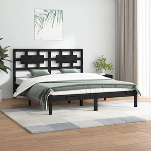vidaXL Solid Wood Bed Black Pine 200x200 cm