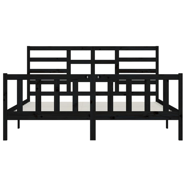 vidaXL Solid Wood Bed Black 180x200 cm