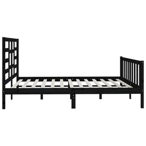 vidaXL Solid Wood Bed Black 180x200 cm